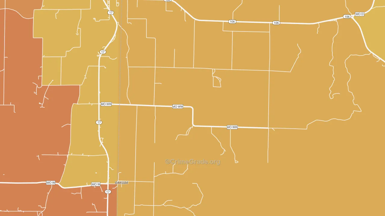 Oakside, MO Map of Murder Rates