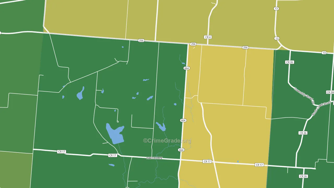 Oakthorpe, OH Map of Murder Rates