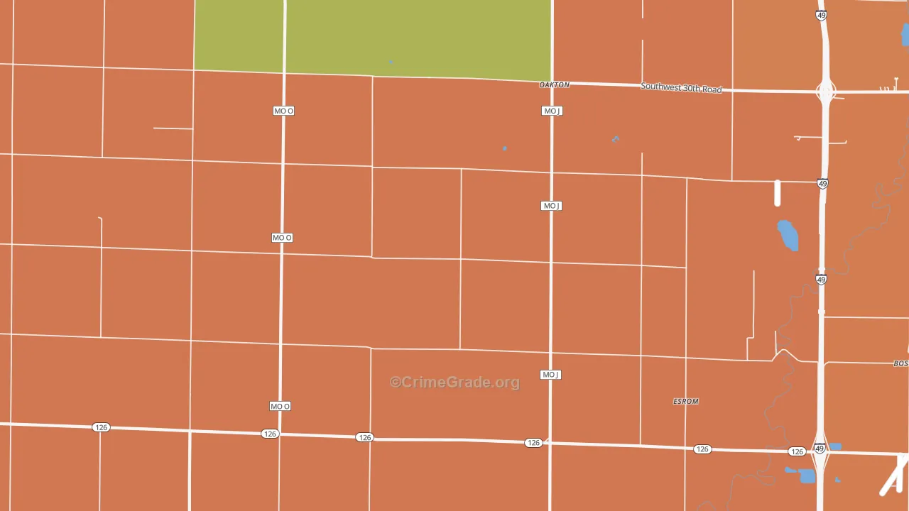 Oakton, MO Map of Murder Rates