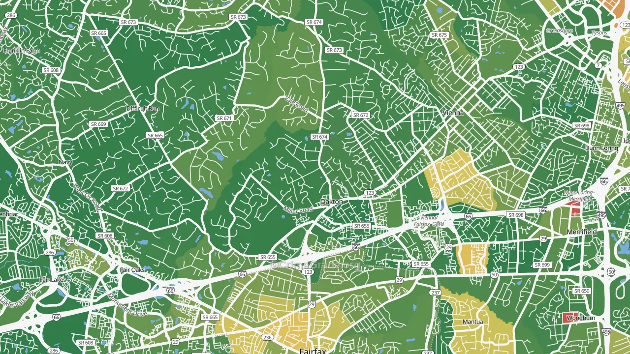 Oakton, VA Map of Murder Rates