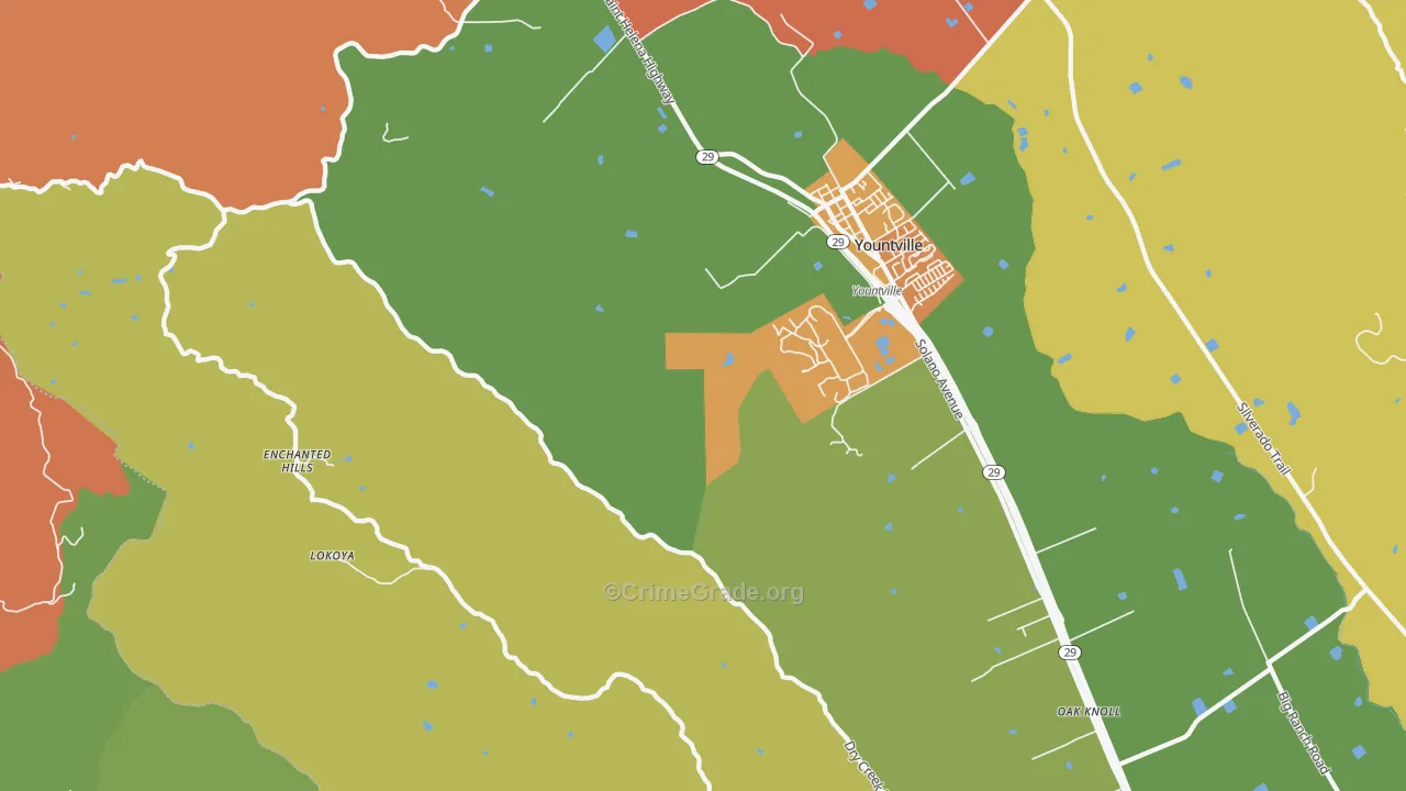 Oakville, CA Map of Murder Rates
