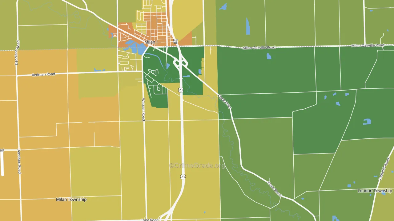 Oakville, MI Map of Murder Rates