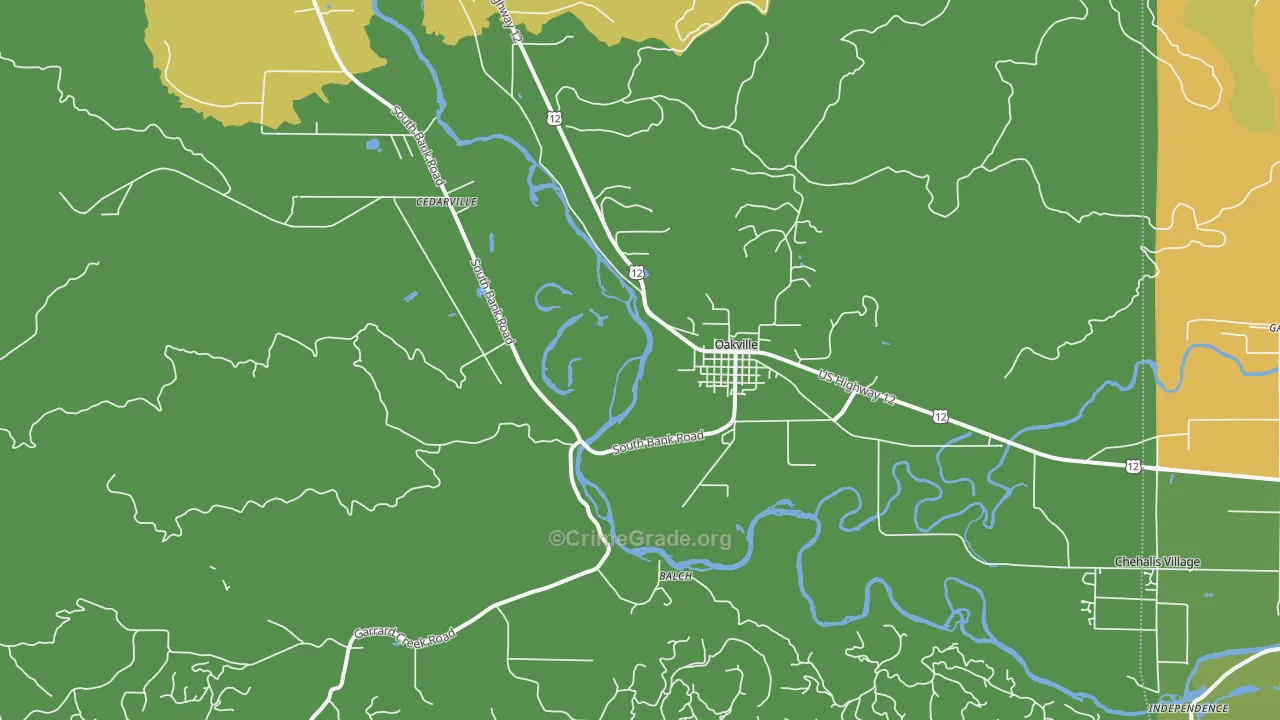 Oakville, WA Map of Murder Rates