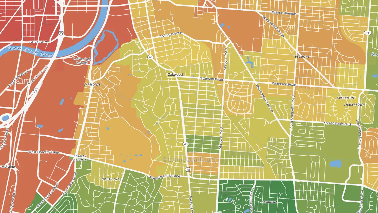 oakwood, Dayton, OH Map of Murder Rates