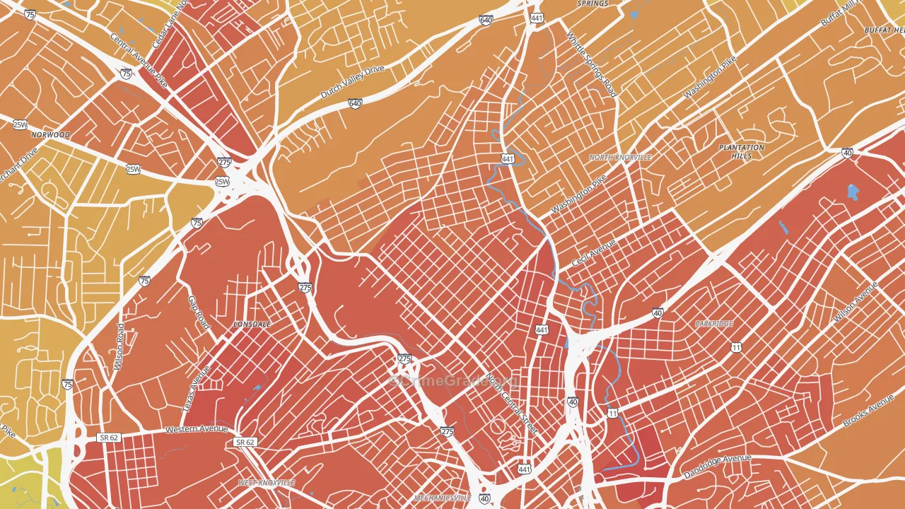 Oakwood, Knoxville, TN Map of Murder Rates