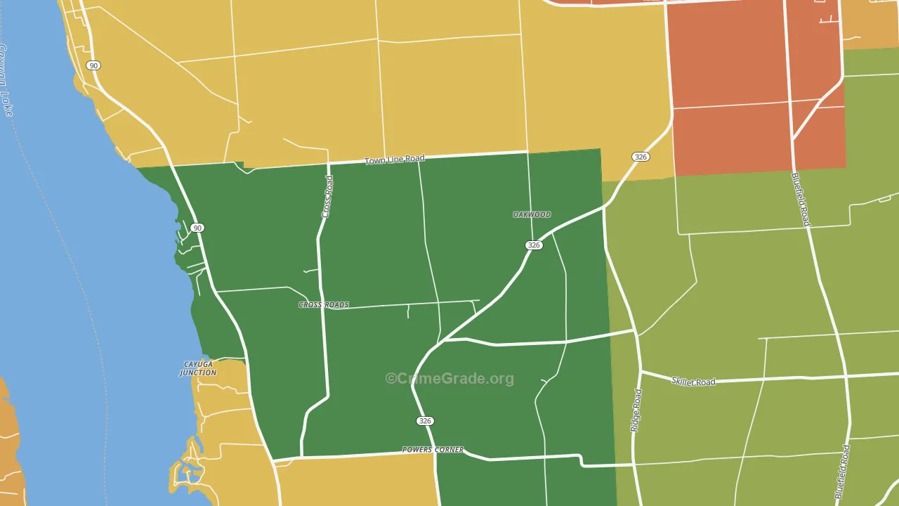 Oakwood, NY Map of Murder Rates