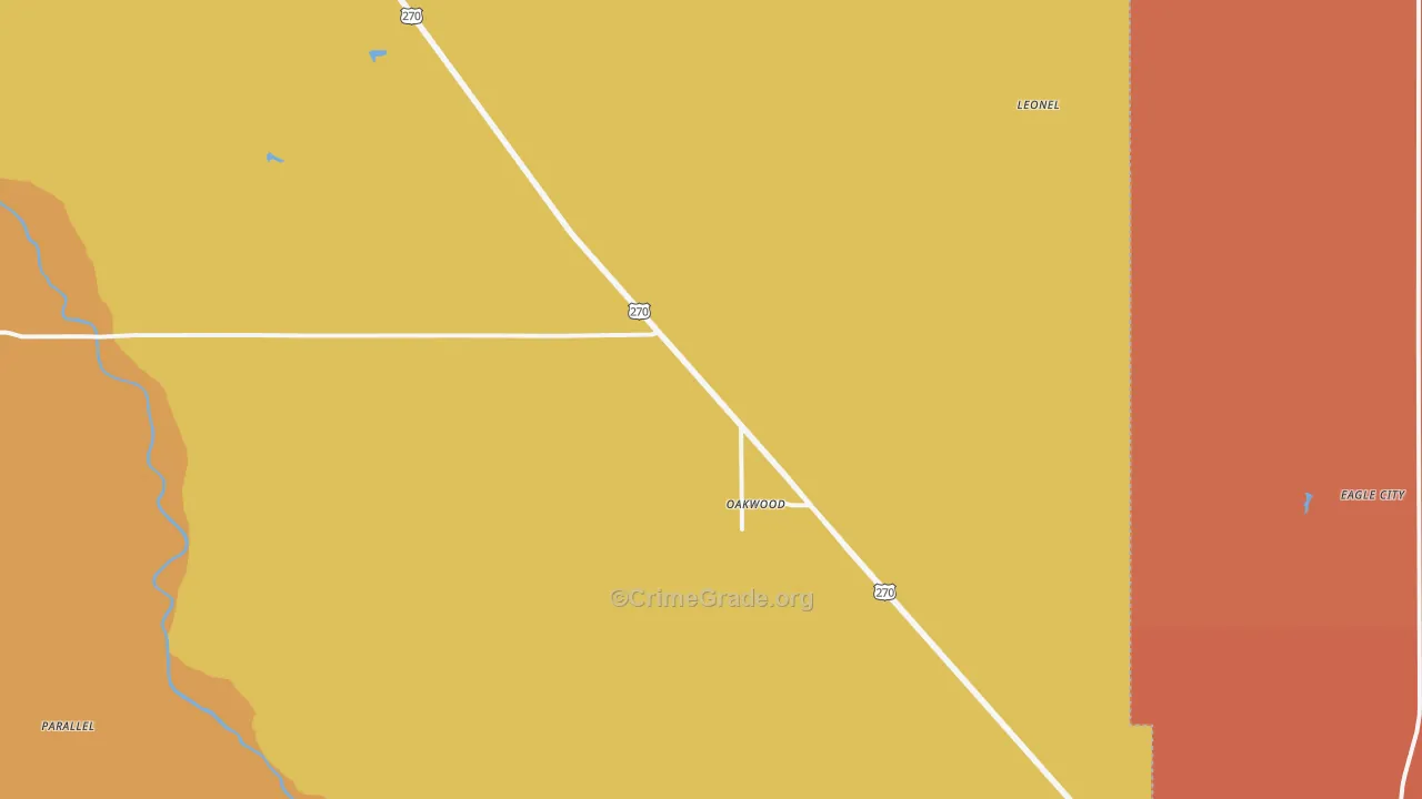 Oakwood, OK Map of Murder Rates