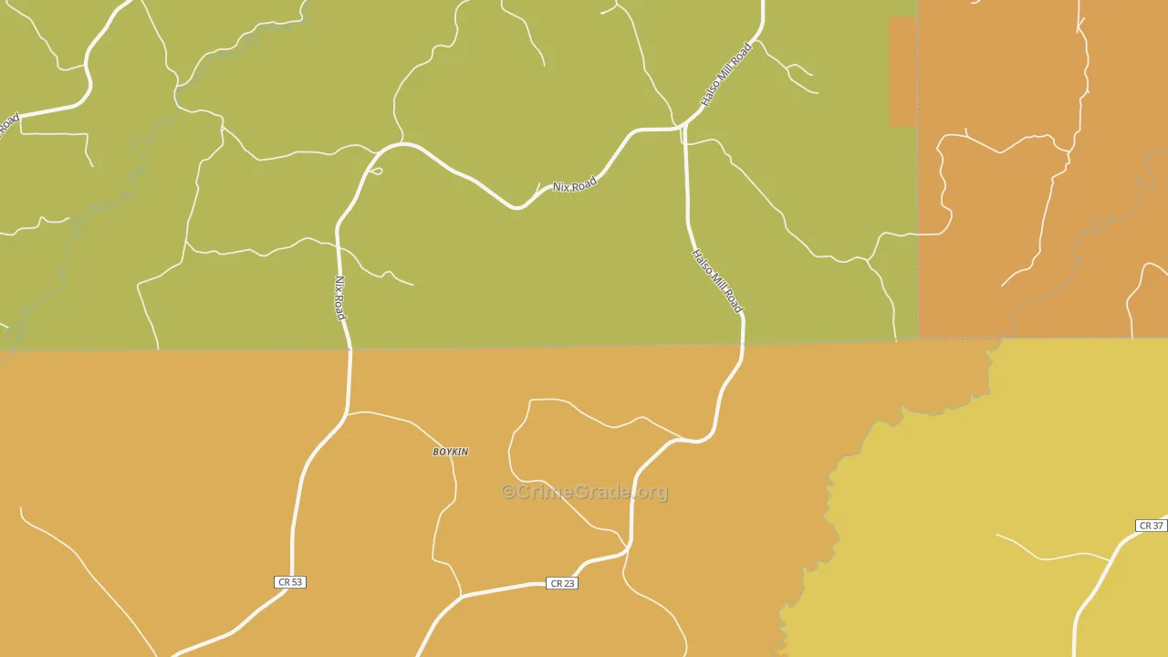 Oaky Streak, AL Map of Murder Rates