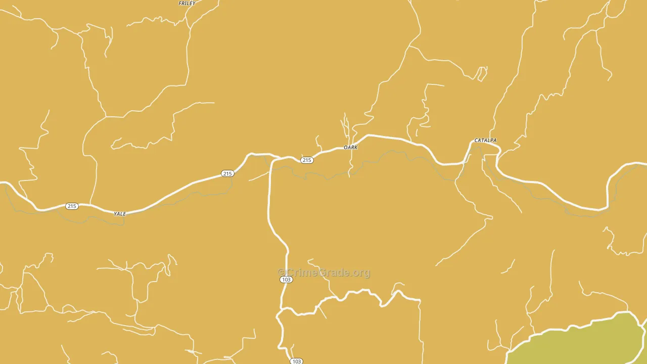 Oark, AR Map of Murder Rates