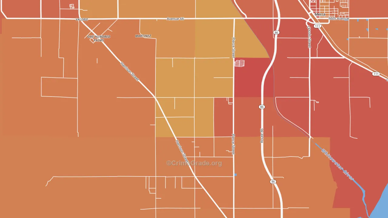 Oasis, CA Map of Murder Rates