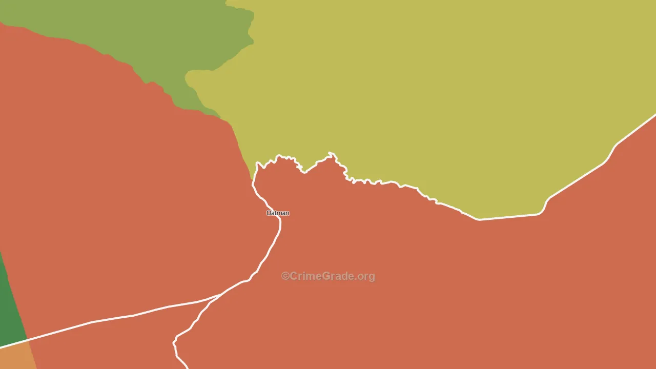 Oatman, AZ Map of Murder Rates