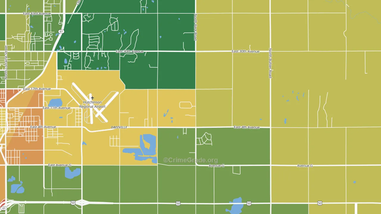 Obeeville, KS Map of Murder Rates