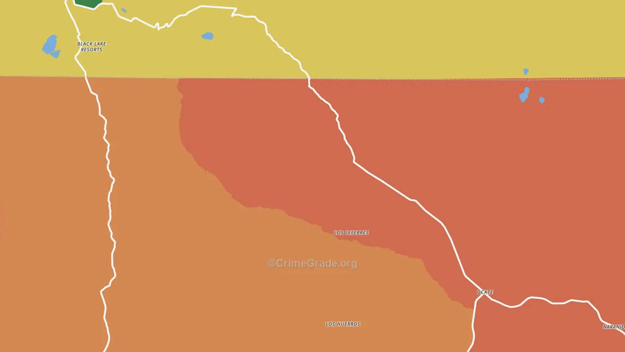 Ocate, NM Map of Murder Rates
