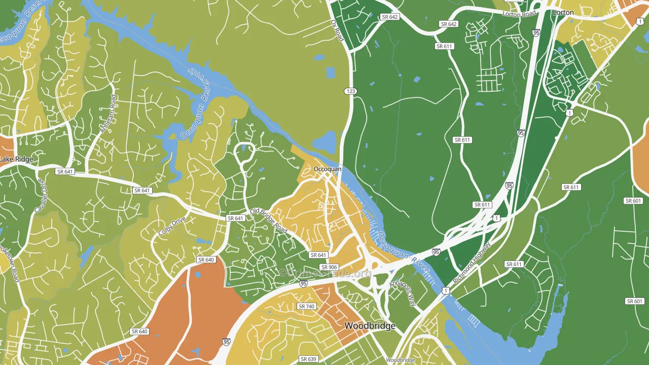 Occoquan, VA Map of Murder Rates