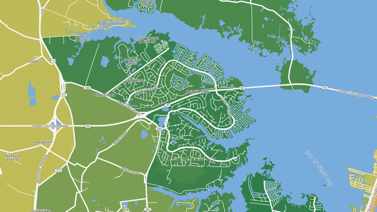 Ocean Pines, MD Map of Murder Rates