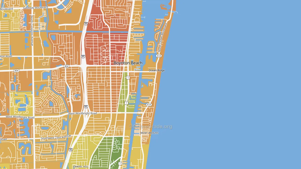 Ocean Ridge, FL Map of Murder Rates