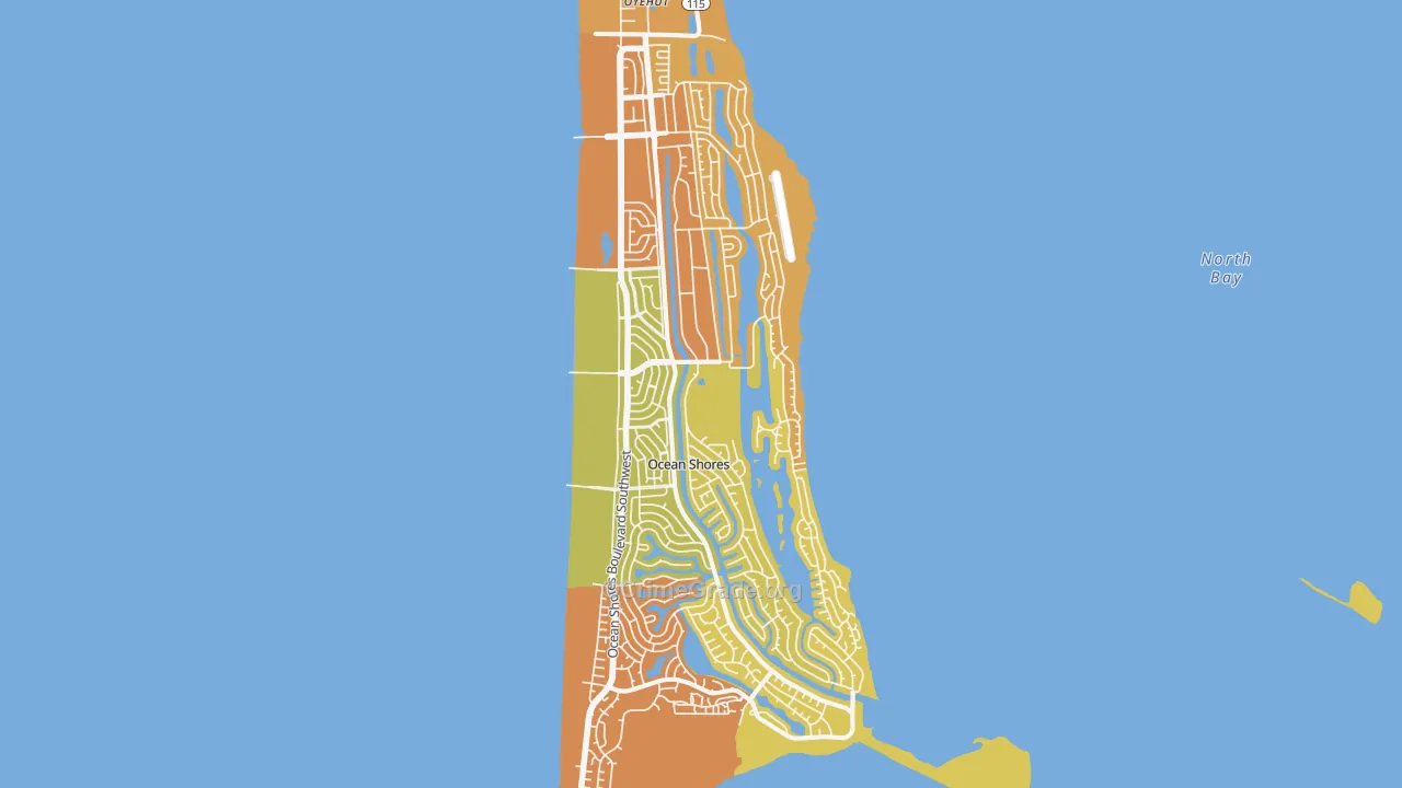 Ocean Shores, WA Map of Murder Rates