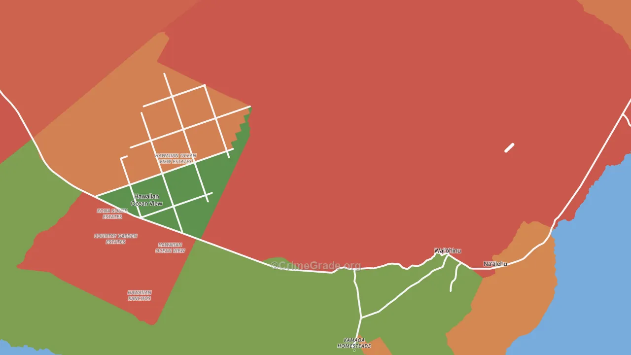 Ocean View, HI Map of Murder Rates