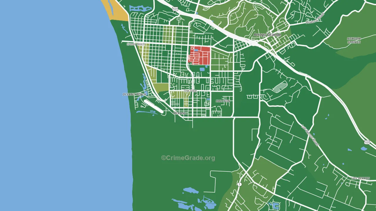 Oceano, CA Map of Murder Rates