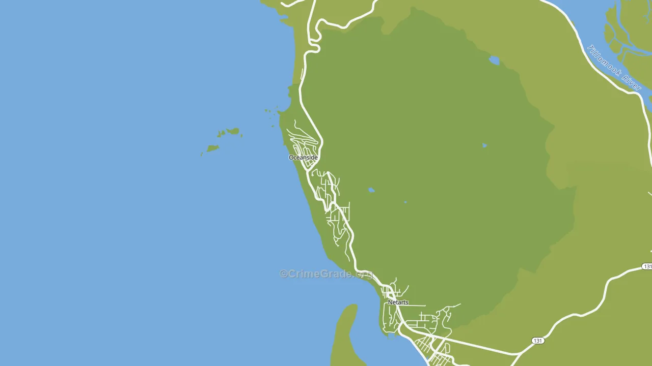 Oceanside, OR Map of Murder Rates