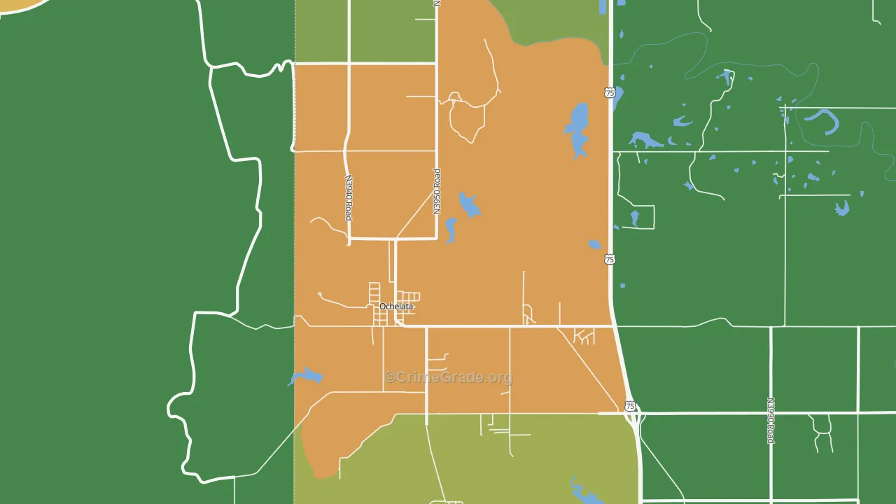 Ochelata, OK Map of Murder Rates