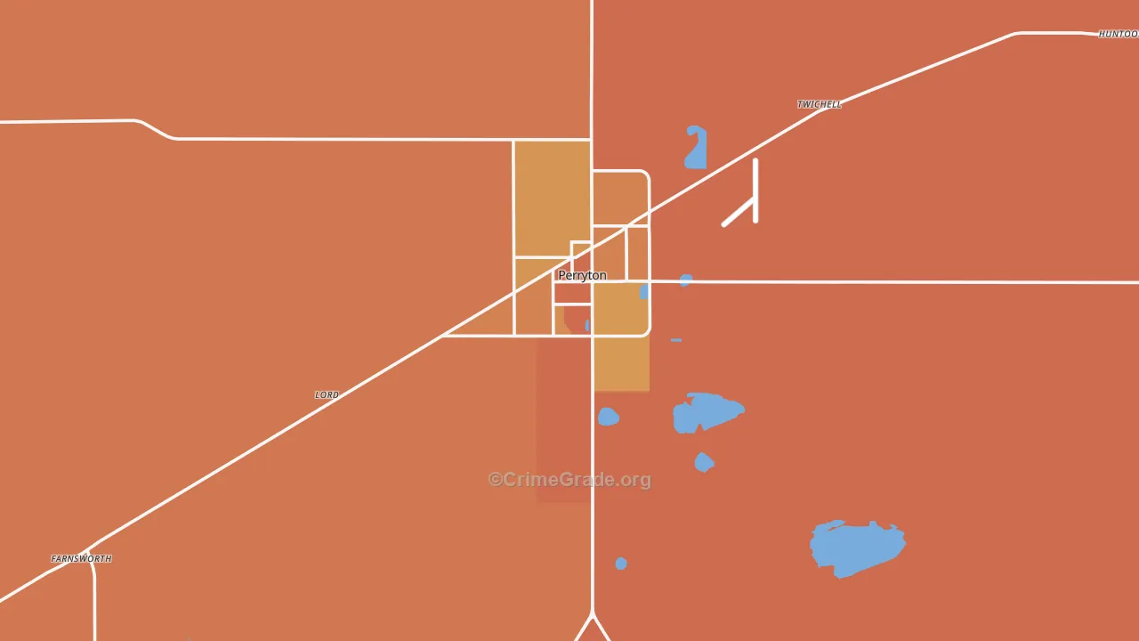 Ochiltree County, TX Map of Murder Rates