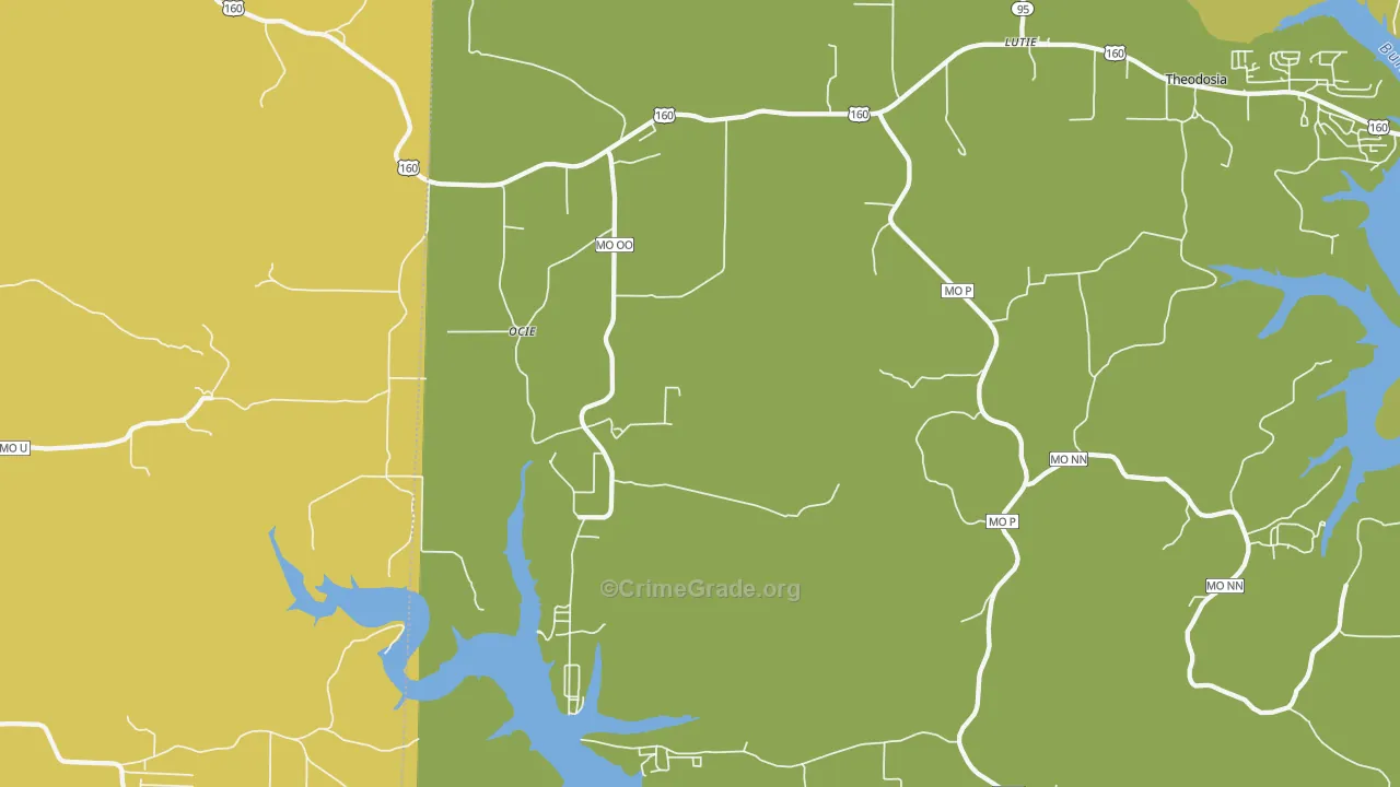 Ocie, MO Map of Murder Rates