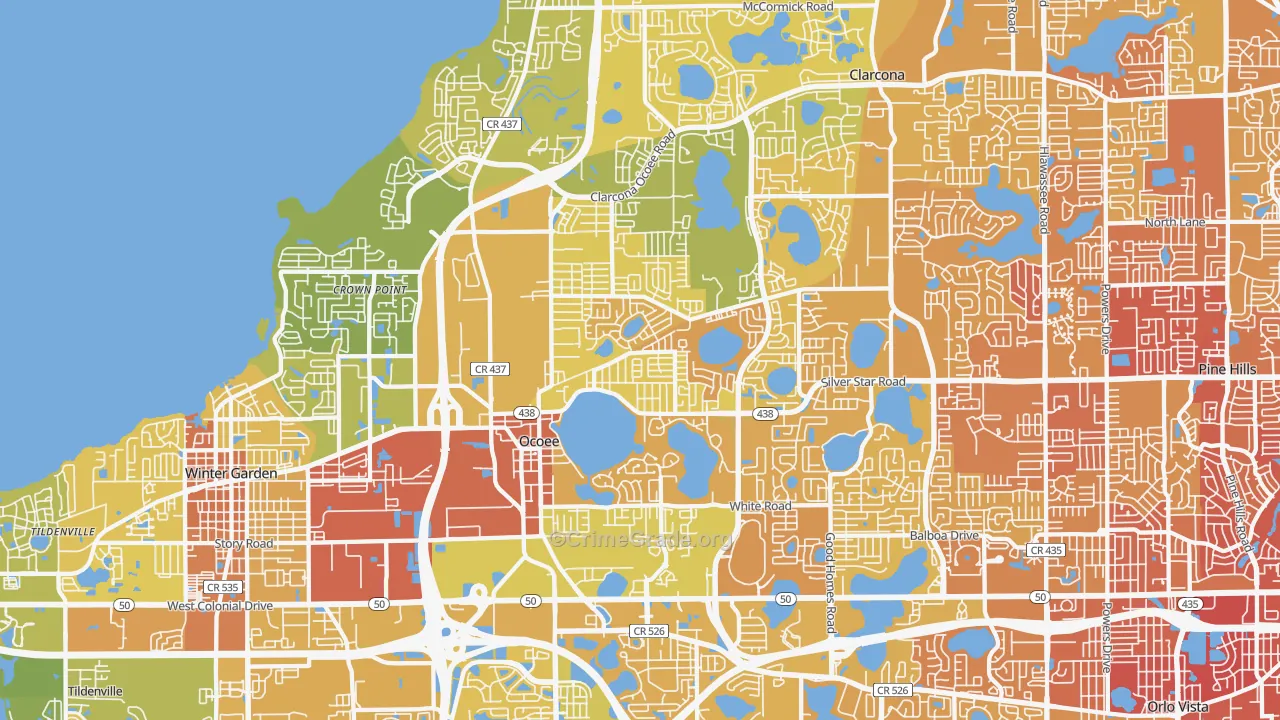 Ocoee, FL Map of Murder Rates