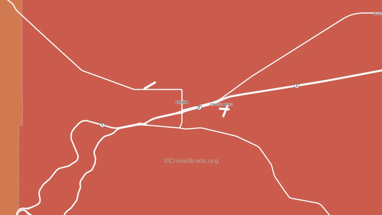 Ocotillo, CA Map of Murder Rates
