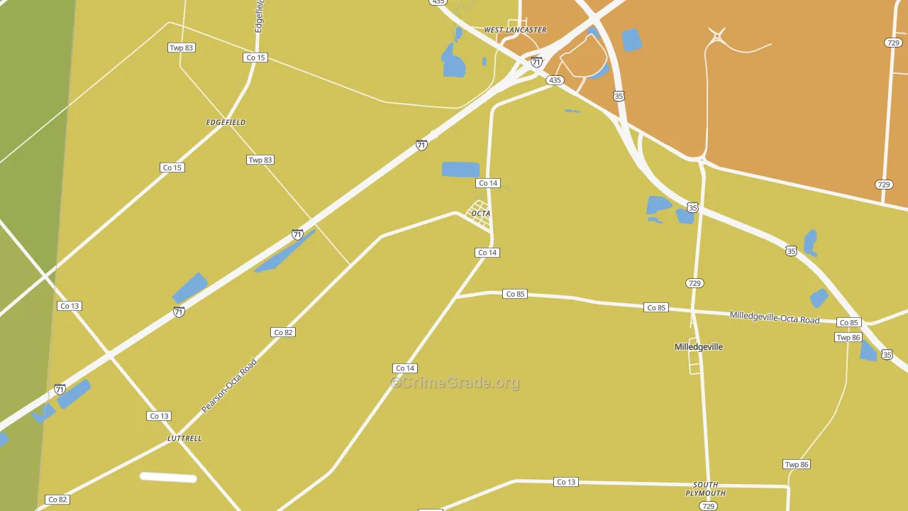 Octa, OH Map of Murder Rates