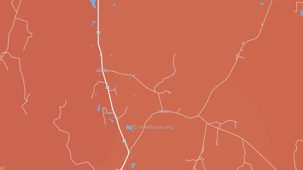 Octagon, AL Map of Murder Rates