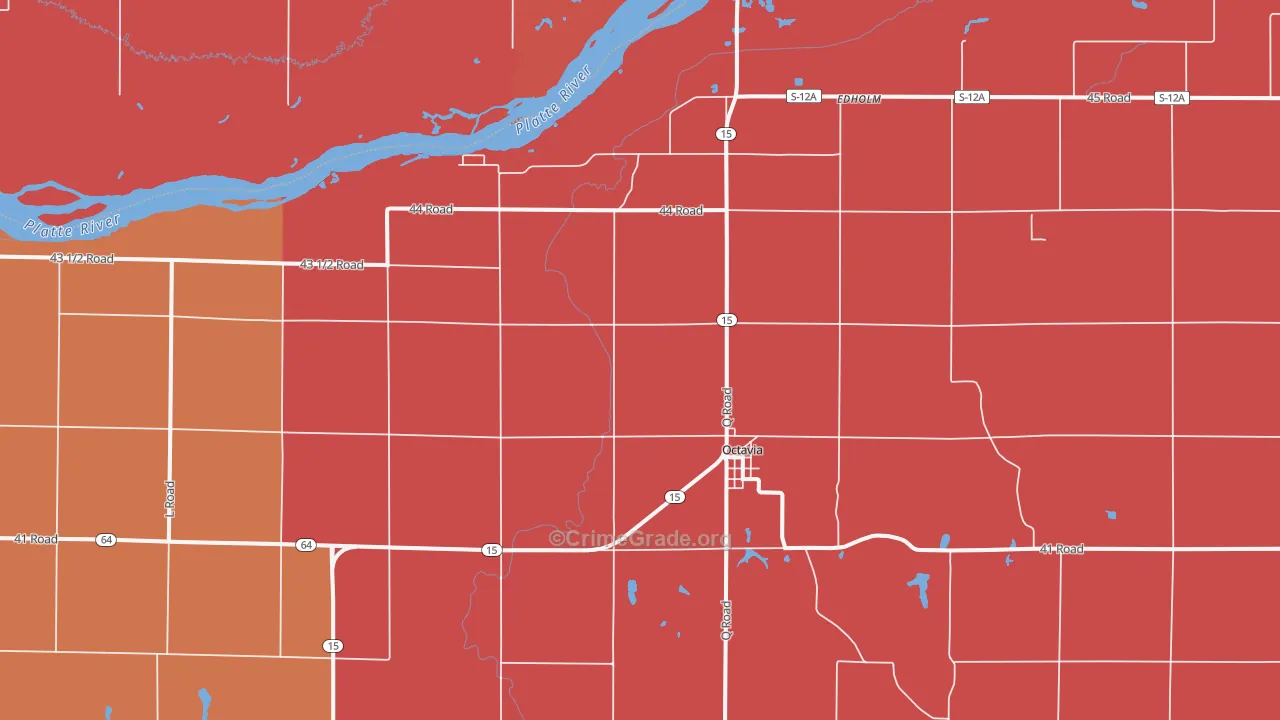 Octavia, NE Map of Murder Rates