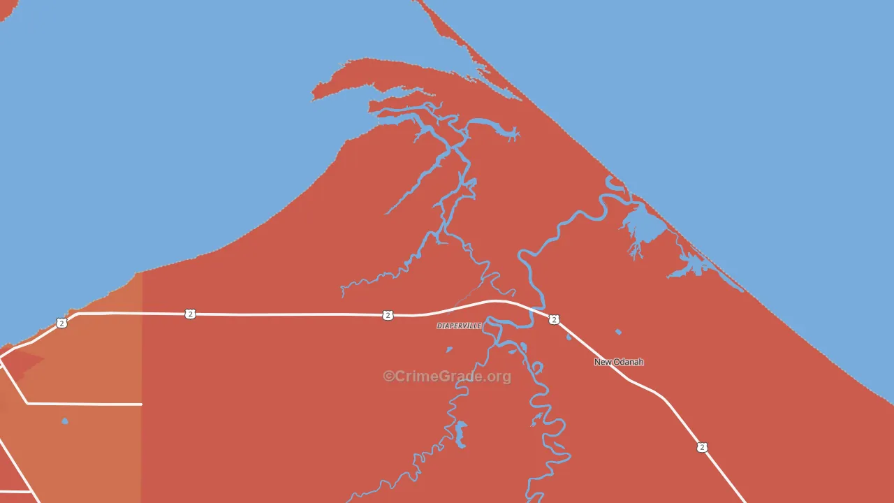 Odanah, WI Map of Murder Rates