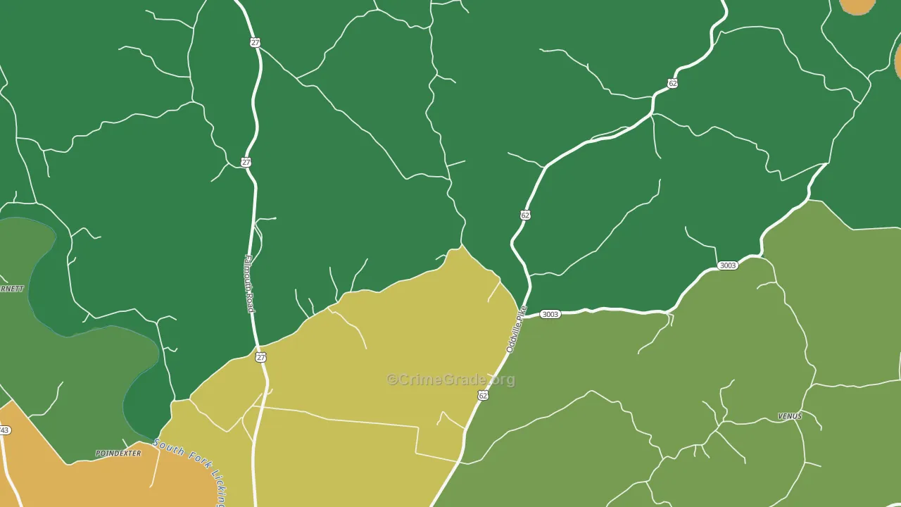 Oddville, KY Map of Murder Rates