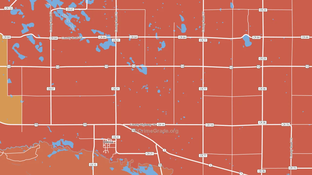 Odessa, MN Map of Murder Rates