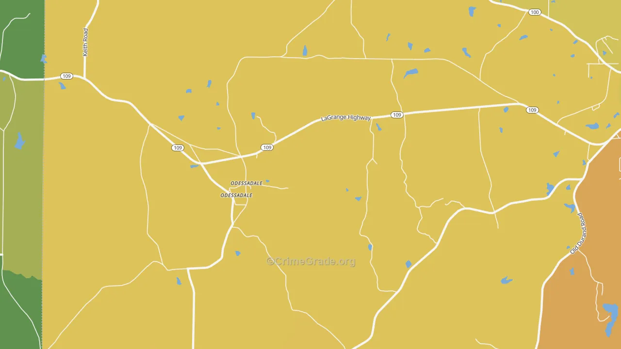 Odessadale, GA Map of Murder Rates