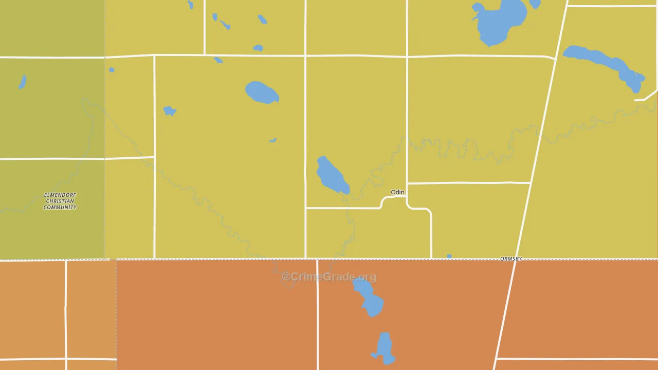 Odin, MN Map of Murder Rates