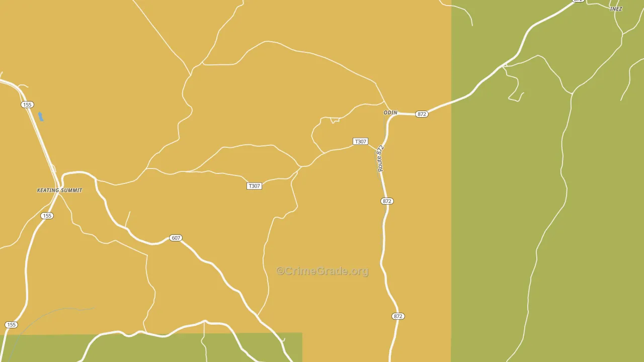 Odin, PA Map of Murder Rates