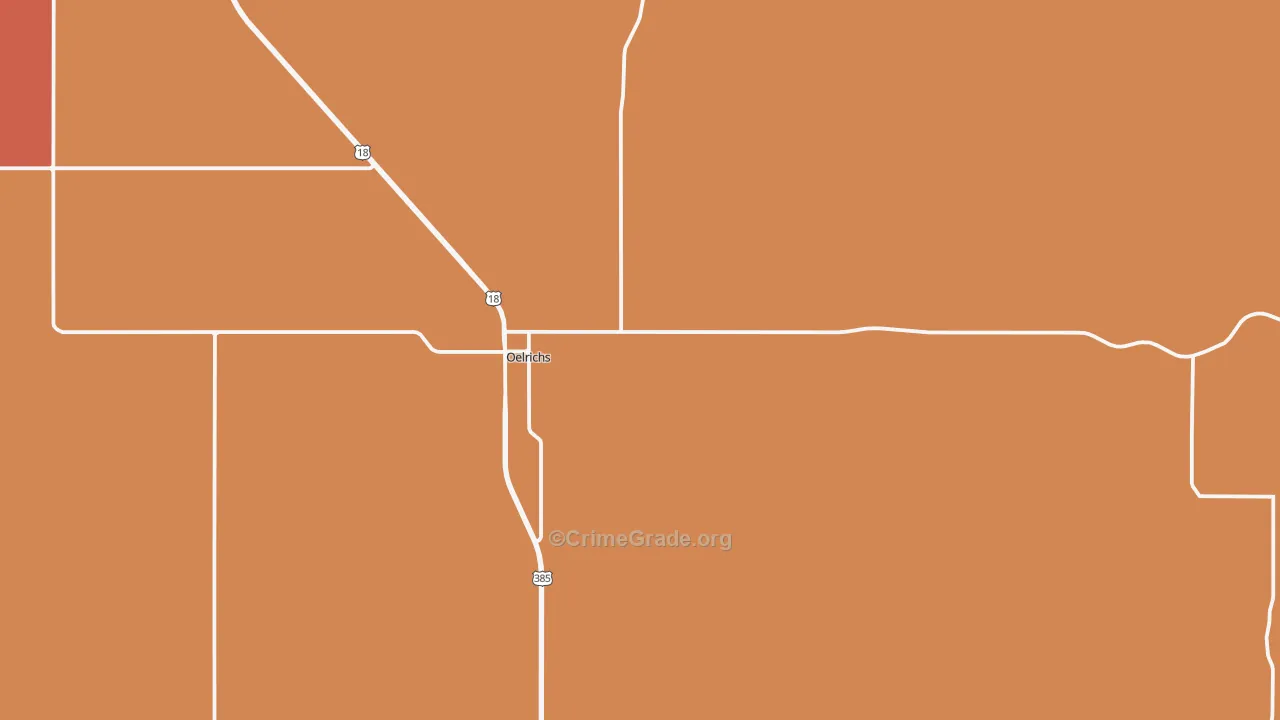 Oelrichs, SD Map of Murder Rates