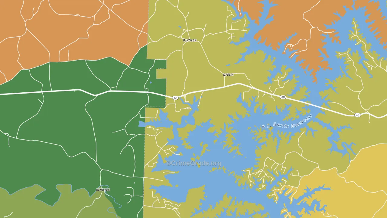Ofelia, AL Map of Murder Rates