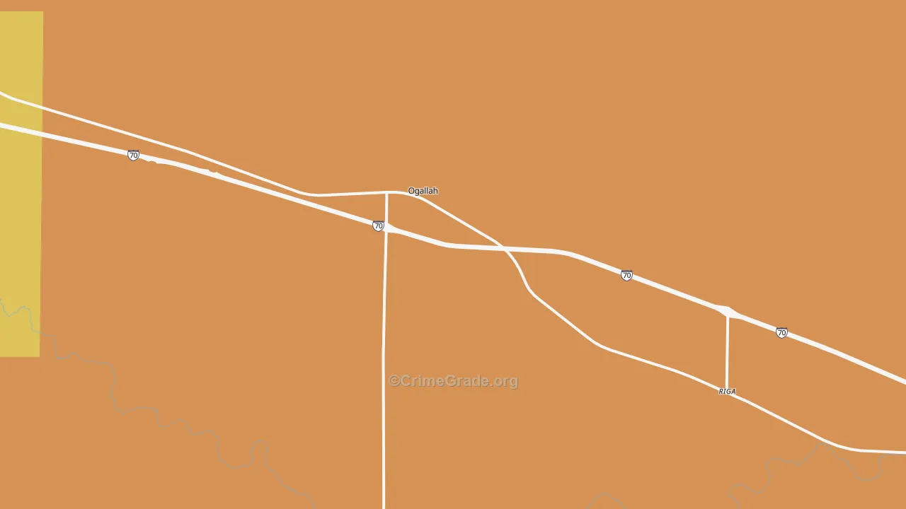 Ogallah, KS Map of Murder Rates