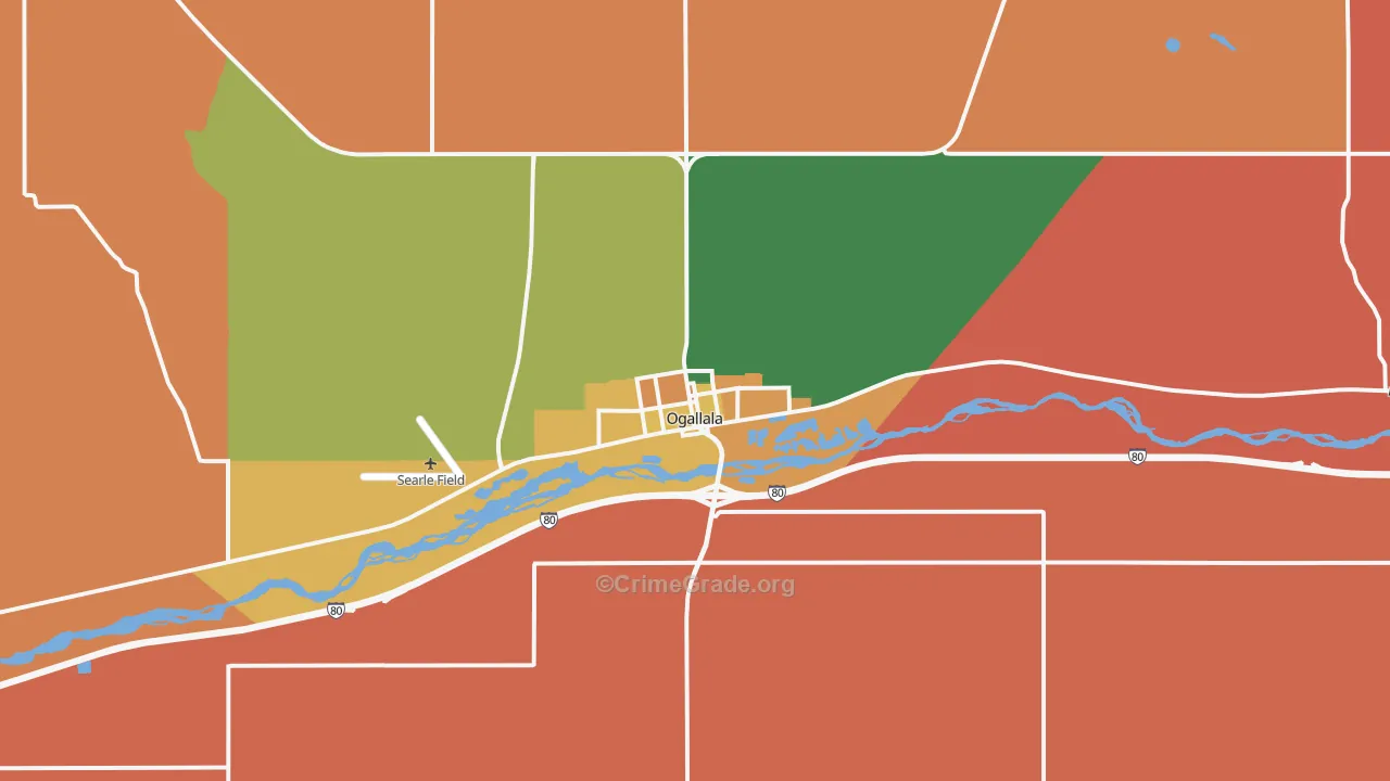 Ogallala, NE Map of Murder Rates