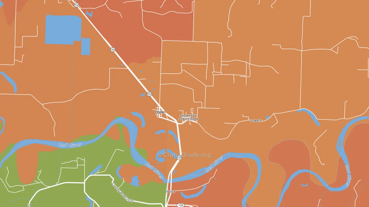 Ogden, AR Map of Murder Rates