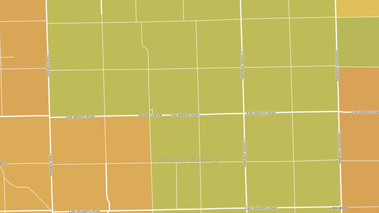Ogden Center, MI Map of Murder Rates