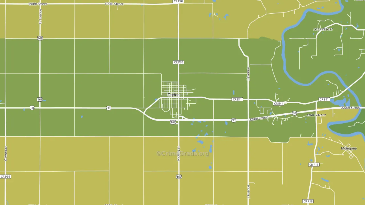 Ogden, IA Map of Murder Rates