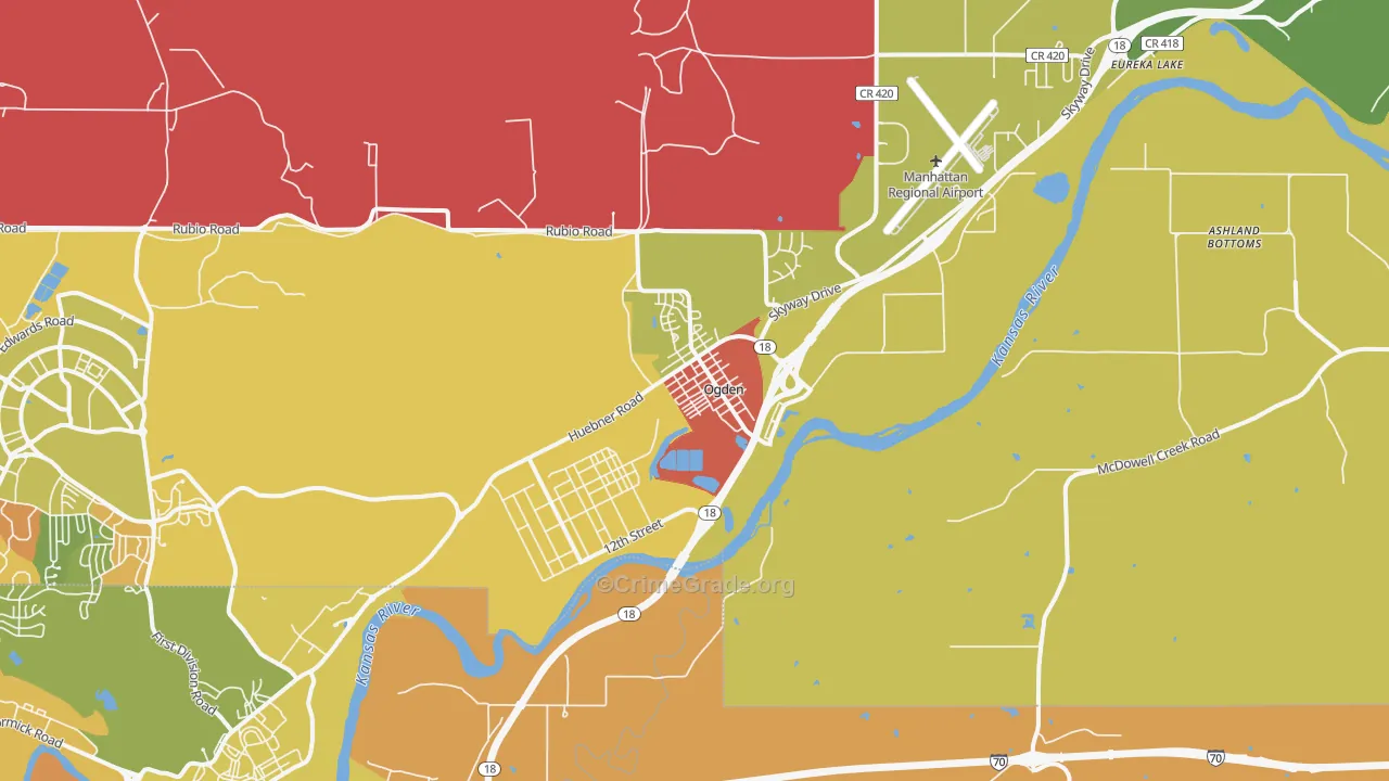 Ogden, KS Map of Murder Rates