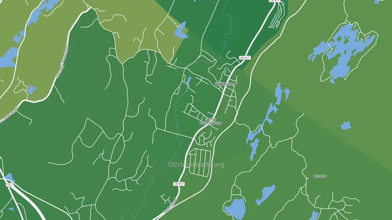 Ogdensburg, NJ Map of Murder Rates