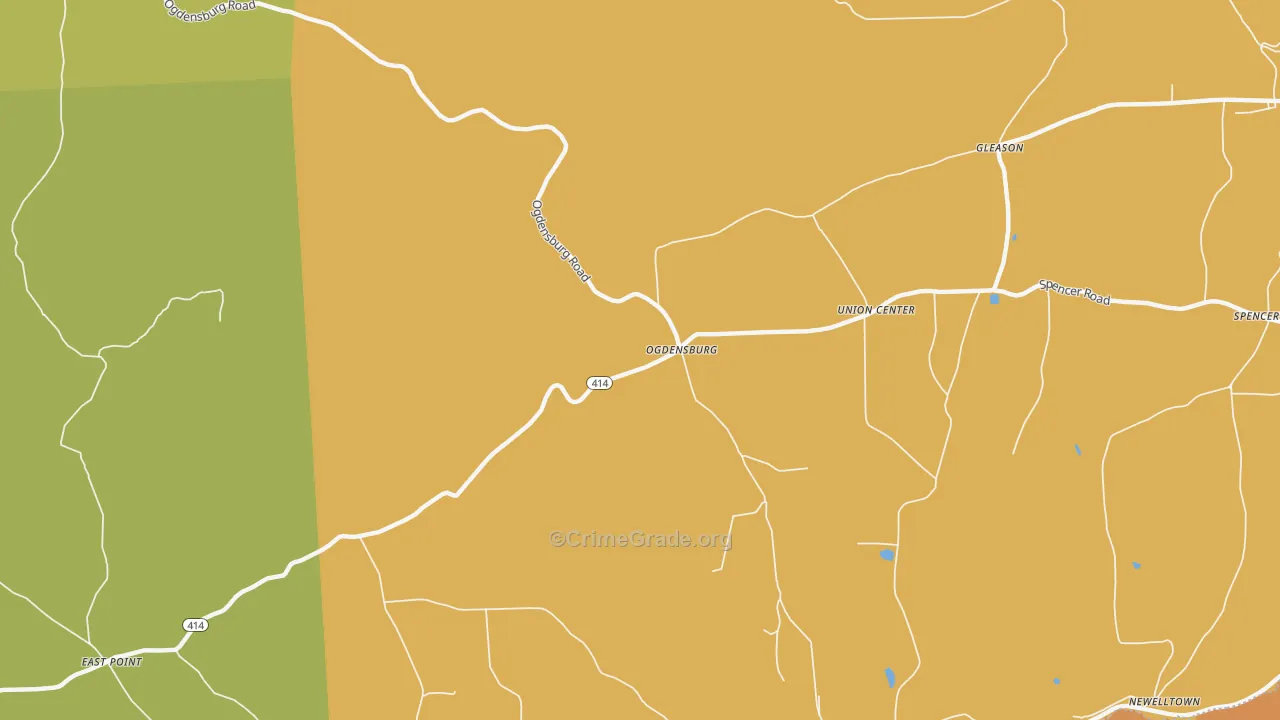 Ogdensburg, PA Map of Murder Rates
