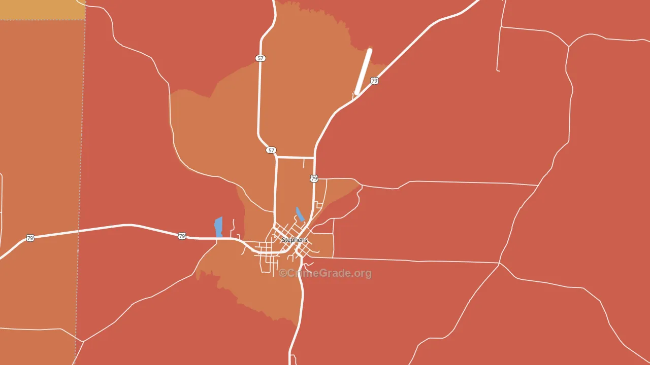 Ogemaw, AR Map of Murder Rates