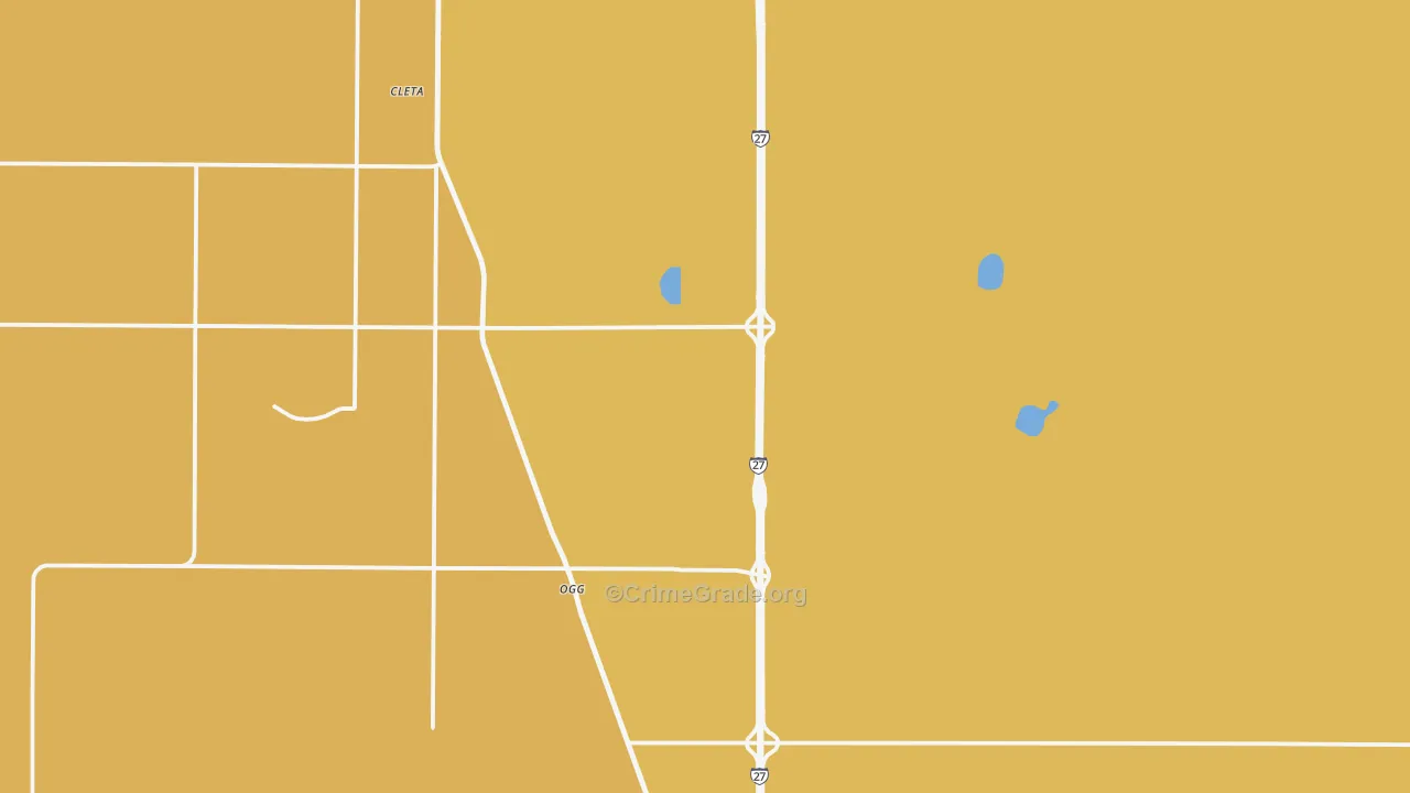 Ogg, TX Map of Murder Rates
